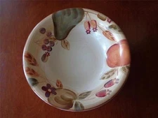 BOMBAY 8 1/2" DIAMETER, 2" HIGH SALAD BOWL MULTI-COLOR FRUIT AROUND EDGE