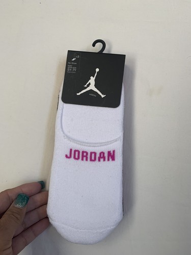 3 PAIRS AIR JORDAN GIRL'S NO-SHOW WHITE BLACK MAGENTA SOCK 9-11 SZ M (5Y-7Y) FSH - Picture 7 of 7