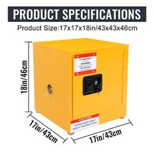17x17x18 inch Double-Walled Fire Safety Cabinet with Air Isolation Layer