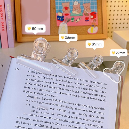 Student Stationary Schoo Office Supplies Acrylic Clear Binder Mini Paper Clips ♬ - Afbeelding 1 van 13