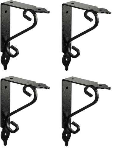 4x Ángulo de Estantería Negro Ménsula Consola Pared Regal Macizo Casa Campo - Imagen 10 de 11