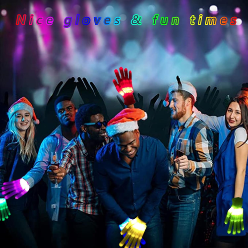 12-farbige LED Leuchthandschuhe für Kinder - Fun & Glowing Handschuhe mehrfarbig Hallowe - Bild 7 von 12