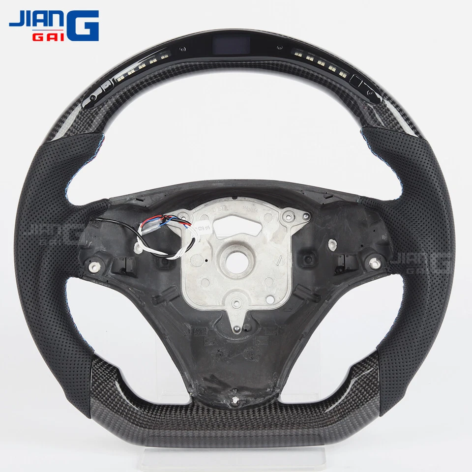 Volante LED de fibra de carbono para BMW E90 E92 E93 M3 328i 335i SSG Foto 2 de 4