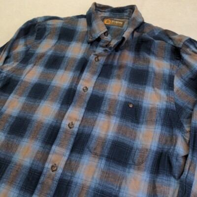 GH Bass Earth Flannel Long Sleeve Button Down Shirt Men's Medium
