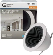 Commercial Electric 4" LED Ultra Low Glare Recessed Trim Light  - New!