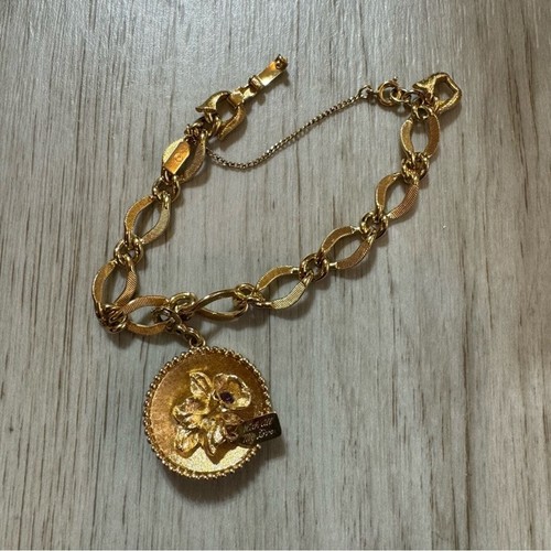 Vintage 1960s Monet All My Love Gold Tone Link and Amethyst Bracelet - Picture 6 of 13