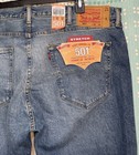 Levi's 501 Mens Original Fit Blue Jeans Button Fly Straight Leg 42 X 32 Stretch — photo 3
