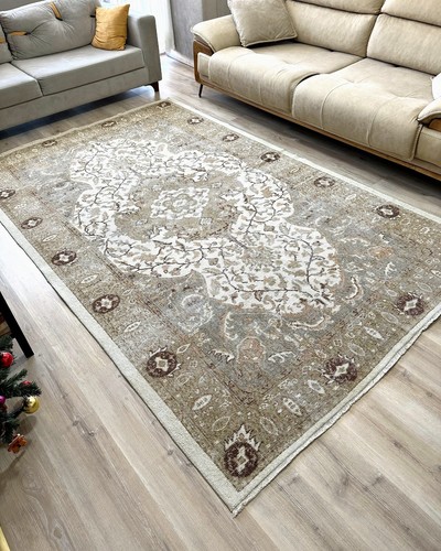6x9 Oriental Handwoven Vintage Turkish Rug, Oushak Area, Handmade Wool Area Rug - Picture 6 of 10