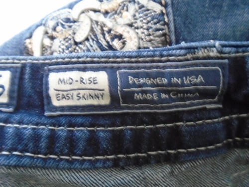 MISS ME Damen Denim Bling Strass Stretch Mid Rise EASY SKINNY Jeans 26 - Bild 8 von 9