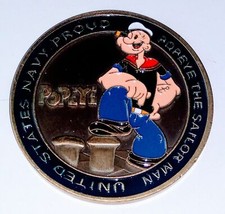 NAVY PROUD POPEYE SAILOR SK7188 ANTIQUED COLORIZED ART ROUND