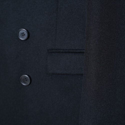 ALL SAINTS Coat Mens UK38 EU48 Black Wool Overcoat Mac Celebrity MC047P Hilt - Picture 14 of 22