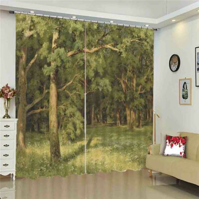 Deep Beyond Nice Forest 3D Curtain Blockout Photo Printing Curtains Drape Fabric