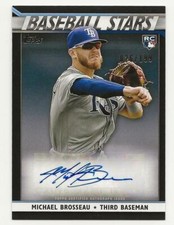 2020 Topps Series 2 MICHAEL BROSSEAU Baseball Stars Autograph Auto BLACK 026/199