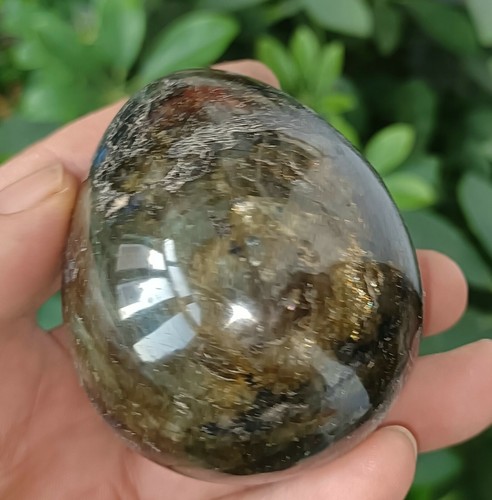 297g Natural Blue Gold Flash LABRADORITE Crystal Sphere Ball Egg Healing - Picture 7 of 9