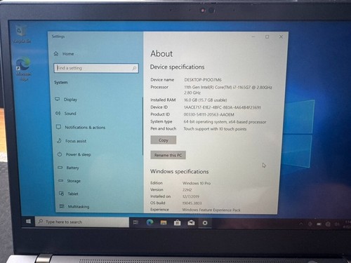 Lenovo Thinkpad T14s Gen 2: i7-1165g7 / 16gb / 512gb / Touch / No AC / Aluminum - Picture 3 of 8
