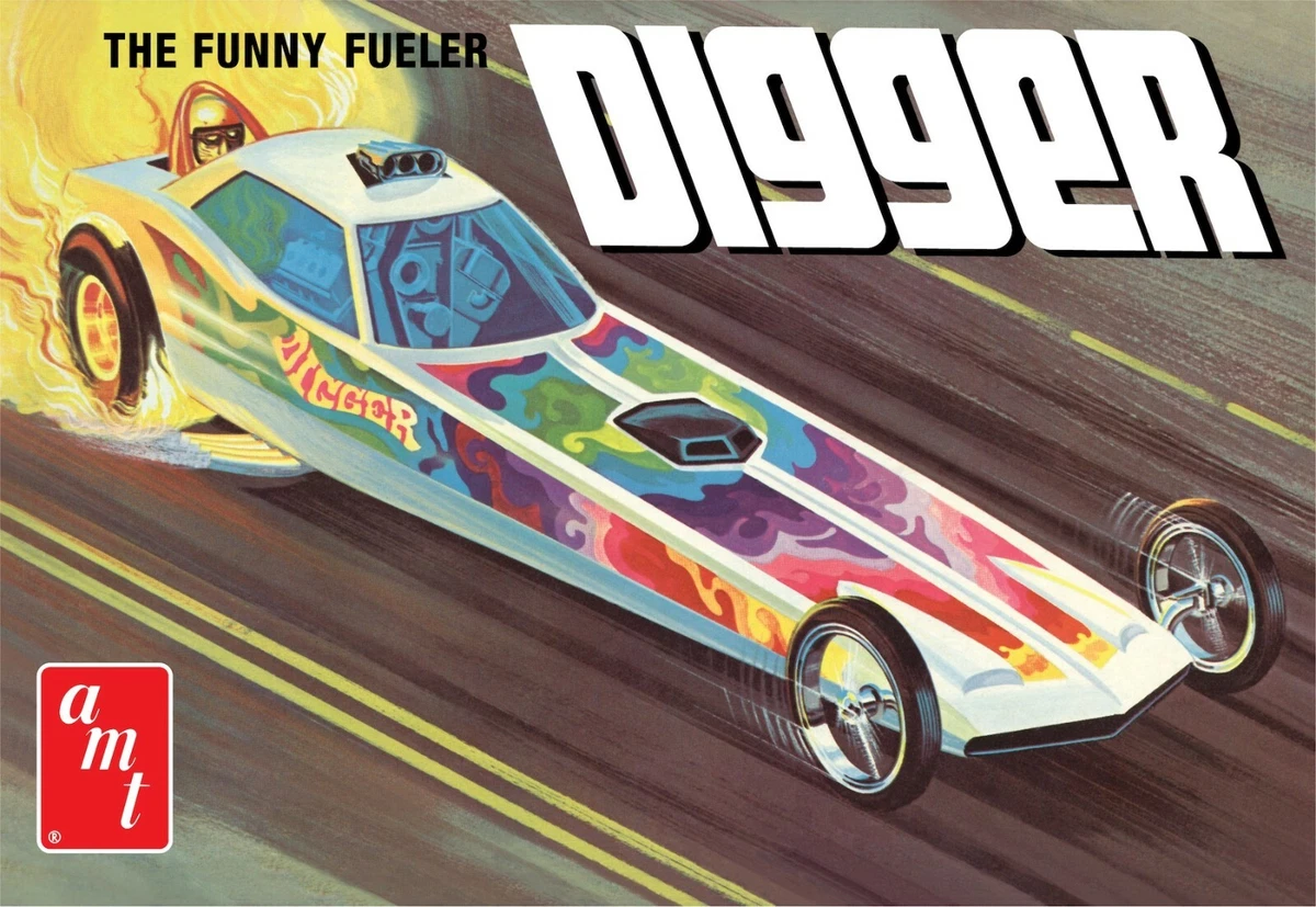 1 25 AMT THE FUNNY FUELER DIGGER DRAGSTER Drag Car Plastic Model
