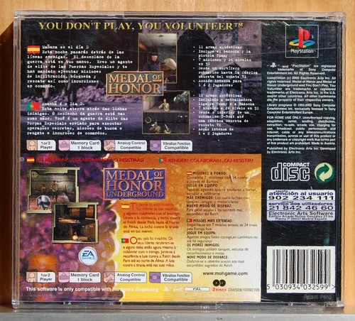 MEDAL OF HONOR & MEDAL OF HONOR UNDERGROUND - PLAYSTATION 1 PAL ESPAÑA COMPLETO - Picture 2 of 3