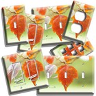 AUTUMN FALL SEASON PASTEL MAPLE LEAVES LIGHT SWITCH OUTLET WALL PLATE ROOM DECOR