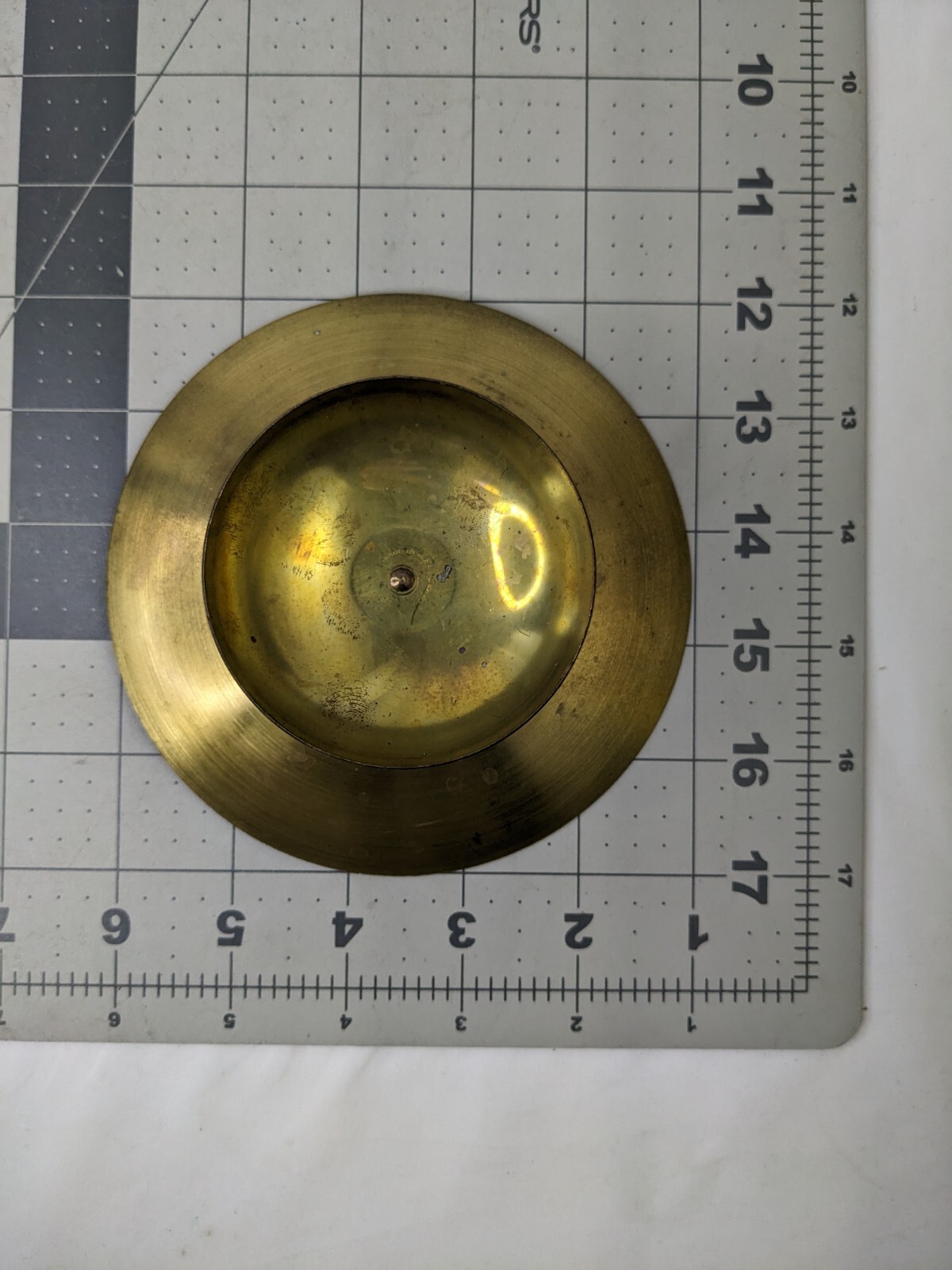 Brass Candlestick Candle Holder Pillar 1.25 Inch Tall 5 Inch Diameter