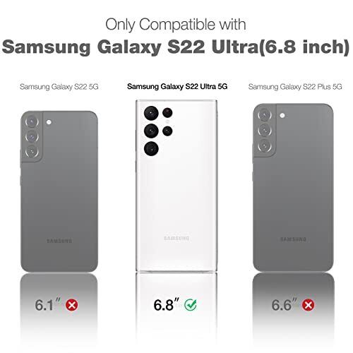 for Samsung Galaxy S22 Ultra Case, Built-in Screen Protector for White Marble - Picture 3 of 8