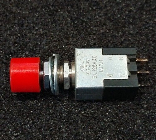 MIYAMA ELECTRIC DS-299 PUSH BUTTON SWITCH RED 125VAC 3A 3P - Picture 3 of 5