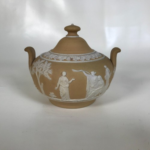 Ca. 1900 Wedgwood Yellow Dipped Jasperware Sugar Bowl - Picture 4 of 9