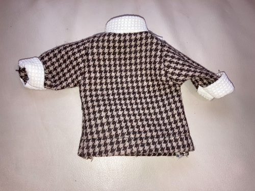 Vestito Pellegrino Copribottiglia Vino Marrone Tan Piede di Cane Bianco Nero Rete Alimentare - Foto 3 di 4