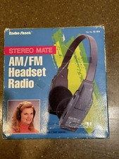 Vintage Radio Shack Stereo Mate FM Headset Radio Folds Up Lightweight