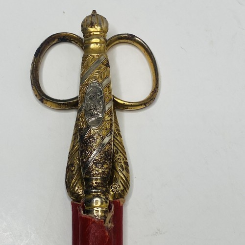 Vtg Desktop Gold CB Inc Germany Scissors & Letter Opener W/ Red Holder LOOK - Picture 8 of 24