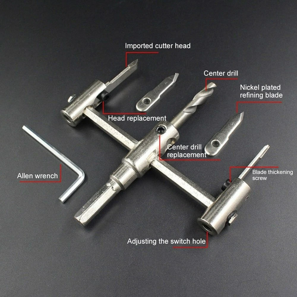Adjustable Circle Hole Cutter Wood Drywall Drill Bit Saw Round