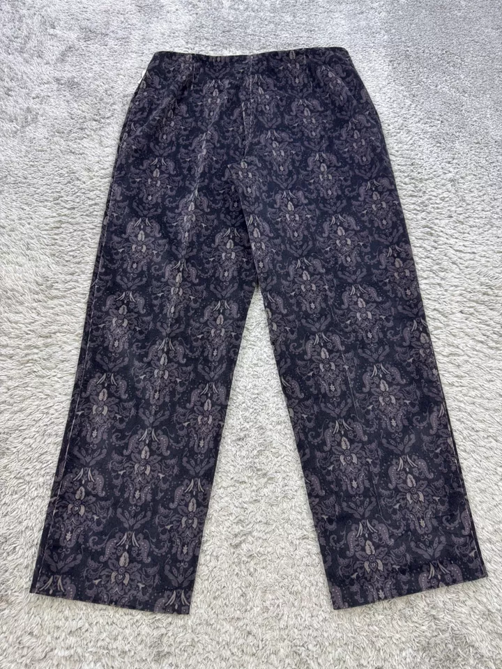 Pantalones De Colección Carolina Blues Para Mujer 14 34X30 Paisley Negro Pana Cachimba Nuevos Con Etiquetas Foto 2 de 4