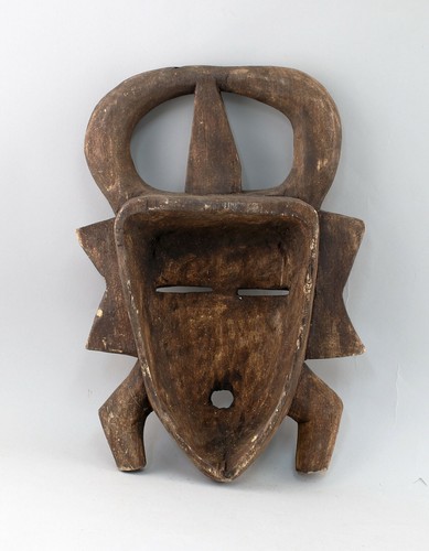 9139006 Wooden Sculpture Africa Mask Probably Senufo Ivory Coast Old - Picture 2 of 3