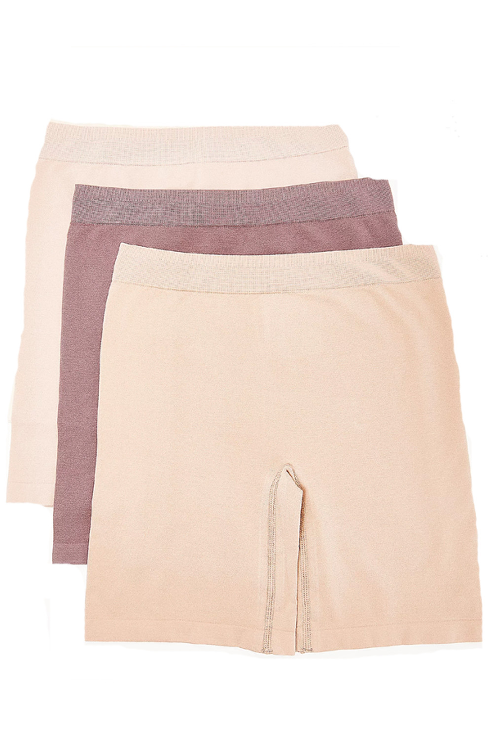 Breezies Set of 3 Cotton Long Line Panty Pack Neutral