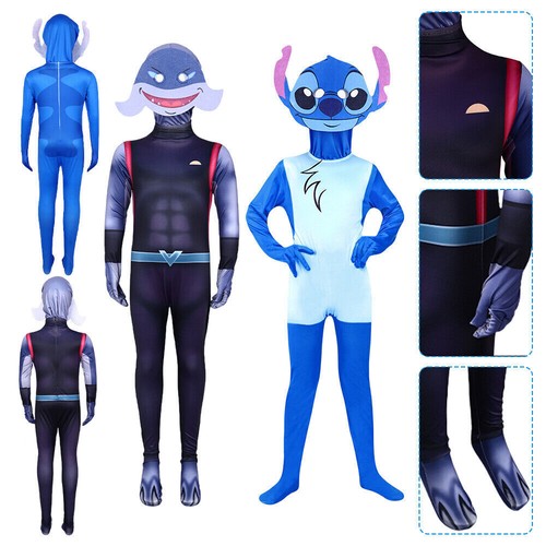UK Kids Lilo Stitch Carnival Cosplay Costume Jumpsuit Mask Party Fancy Dress Up - Picture 9 of 26