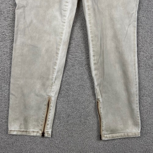 Chicos Platinum Womens Ivory Stonewash Jeans 1 Stretch Mid Rise Slim Crop 32x27 - Picture 3 of 19
