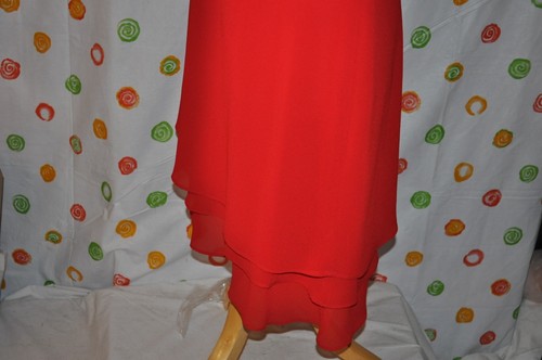 STUDIO 1 Womens 8 P red BLOUSE & MATCHING SKIRT layered FREE FLOWING EUC - Picture 6 of 12