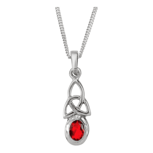 Celtic Trinity Knot Sterling Silver Birthstone Pendant by Hamilton & Young - Picture 2 of 4