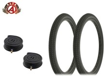 PAIR OF BLACK BICYCLE ALTA BMX TIRES W/HEAVYDUTY TUBES IN 20 X 1.75