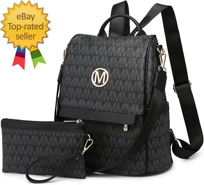 MKP Women Fashion Backpack Purse Multi Pockets Signature  display picture 2