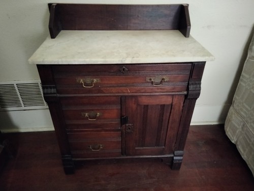 Abernathy Eastlake Antique Cabinets Rare 1880s Furniture Wash Stands Dry Sinks - Picture 2 of 24