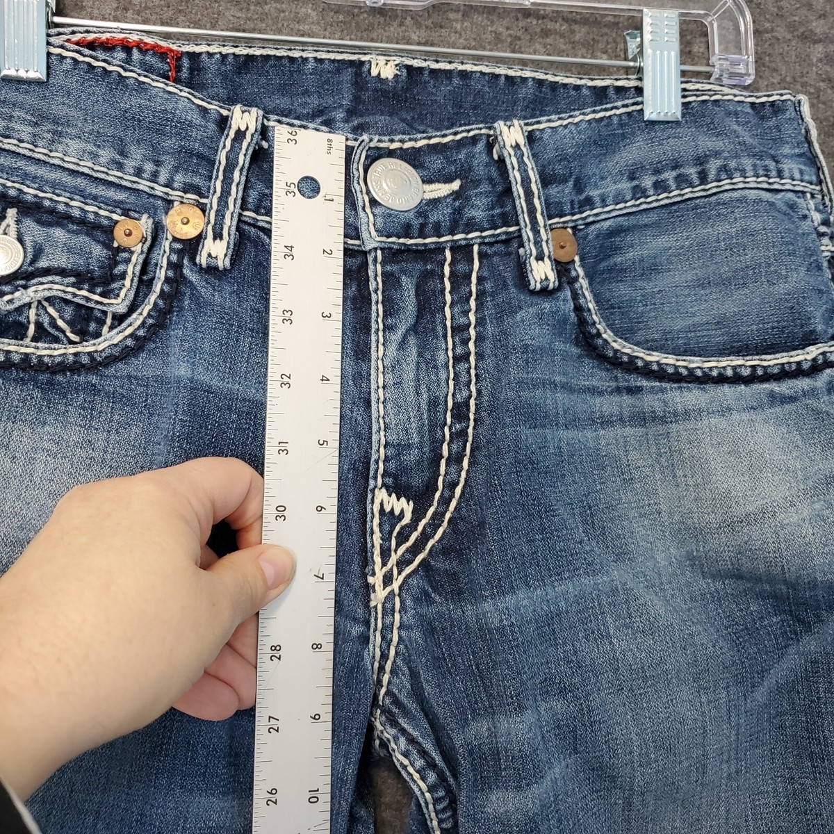 True Religion Jeans Mens 31 Billy Giant Big T Blue Denim True Religion Jeans Mens 31 Billy Giant Big T Blue Denim