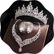 Vintage Stars crown set tiara silver art deco diadem bridal prom birthday gift