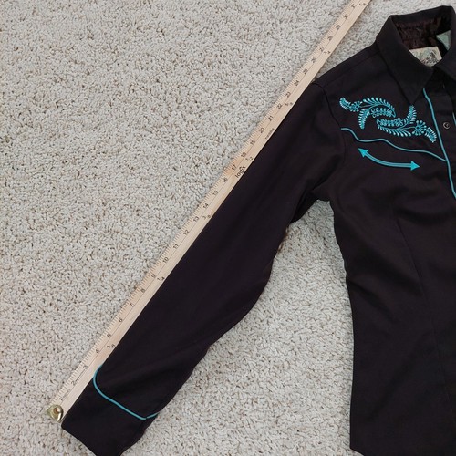 Roper Gaucho Western Hemd bestickt, Perlen Druckknopf, Langarm Cowboy. Gr. S. - Bild 7 von 10