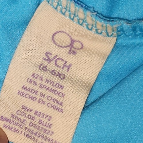 OP Ocean Pacific brand Sz S 6 /6X Mermaid Blue Water Droplets One Piece Swimsuit - Picture 3 of 3