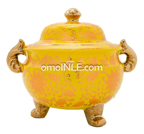 SOPERA AMARILLA PARA OSHUN 3 PATAS OCHUN YALORDE 3 LEGGED YELLOW TUREEN 43648 - Picture 1 of 4