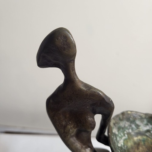 Bronze Figur Halteschale 12" Handarbeit Skulptur Vintage - Bild 4 von 13