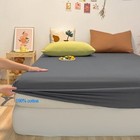 100% Cotton Fitted Sheet with Elastic Bands Non Slip Adjustable Mattress Covers