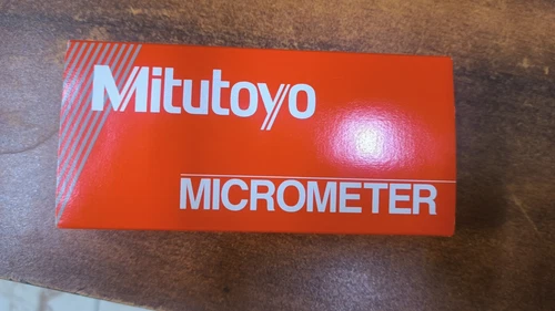 Mitutoyo 103-129 Outside Micrometer, Baked-enamel Finish, Ratchet Stop, 0-25mm