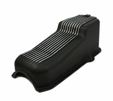 1980-1985 Chevy 283 350 400 Alum. Finned Oil Pan Pass Side Dip Black E44002bk