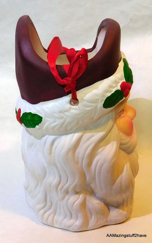 Santa Ornament Basket Porcelain Red White Scott’s Collectable Classic 4” Tall - Picture 9 of 12